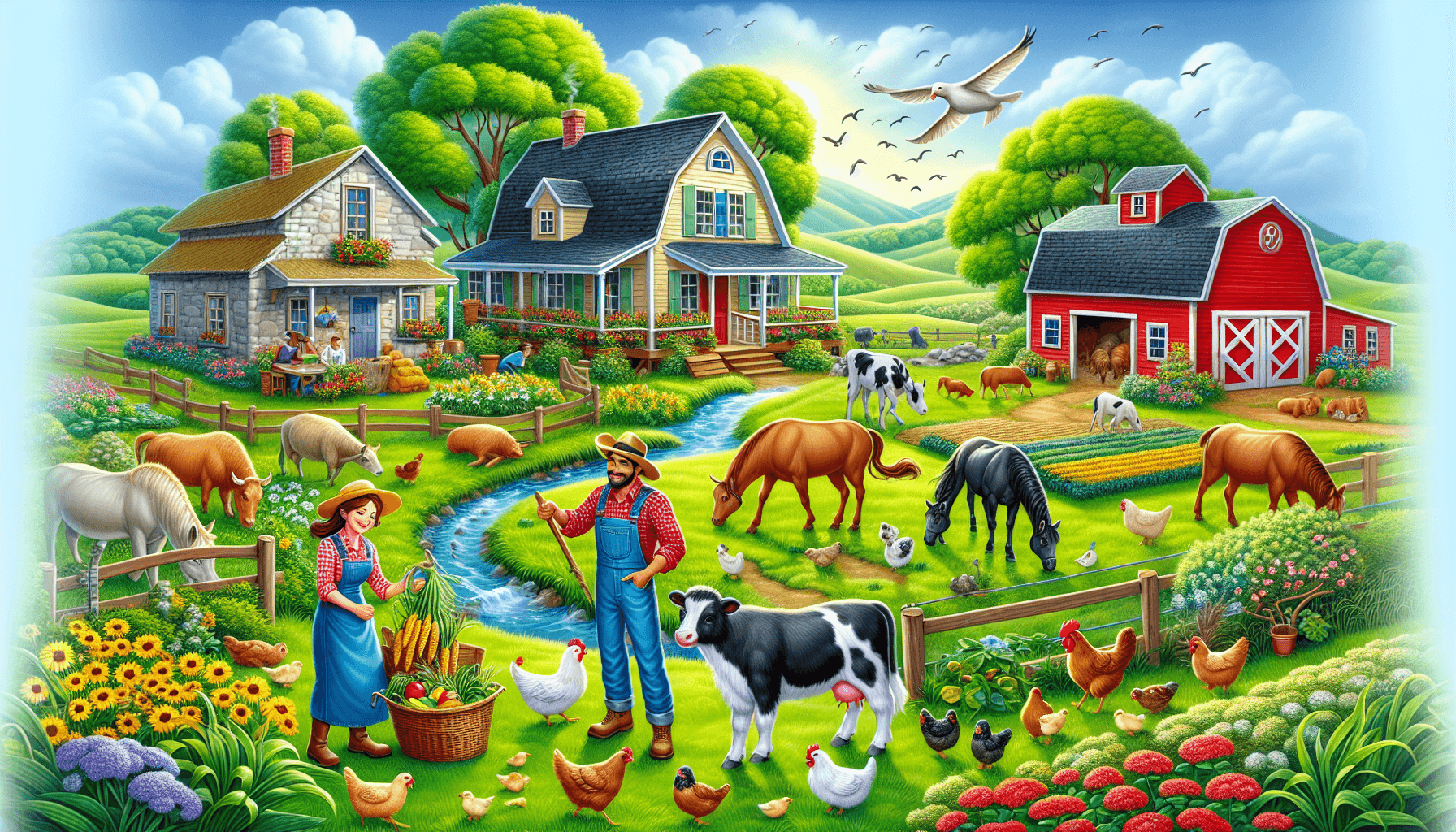 Lively farm setting